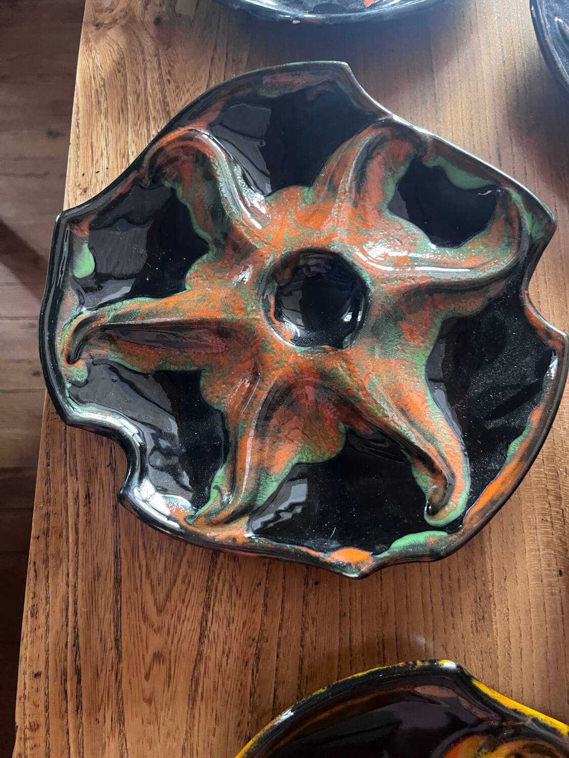 5 assiettes à huîtres Vallauris