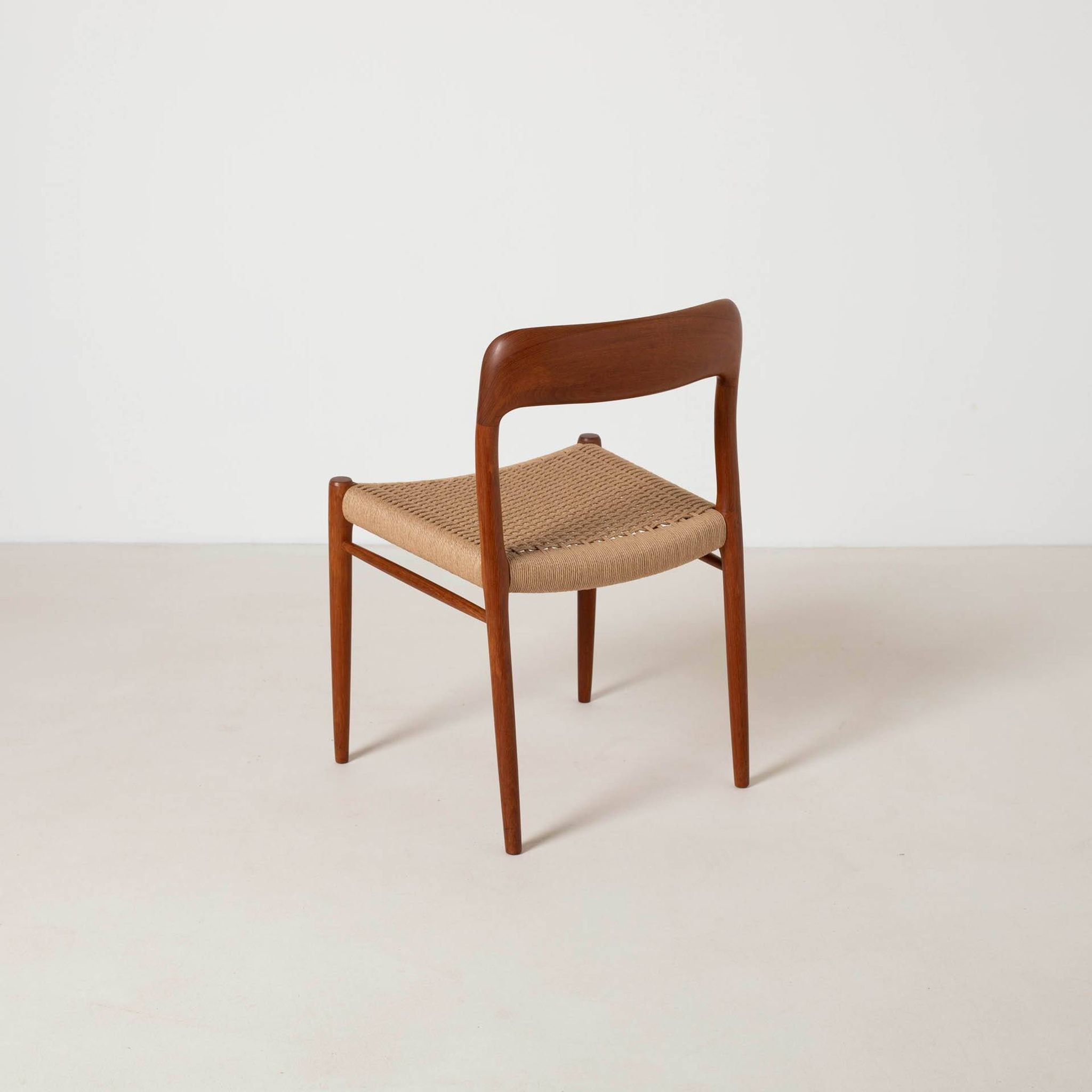 Set of 4 teak dining chairs by Niels Otto Moller, model 75, Denmark, 1960s.