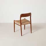 Set of 4 Niels Otto Moller teak dining chairs, model 75, Denmark, 1960s