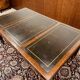 Old English Writing Desk with black leather top