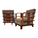 Lajos Kozma, important Art Deco  armchairs by Budapest Werkstatte, 1930s