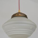 Engraved glass globe pendant lamp