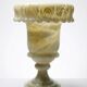 Large medical pot in alabaster/yellowish marble, Belle Époque style.
