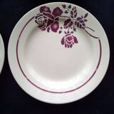 6 old earthenware dinner plates from saint amand