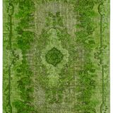 Overdyed Wool Vintage Handmade Carved Rug 180 cm x 288 cm