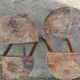 Lot 4 twisted wood tripod stools
