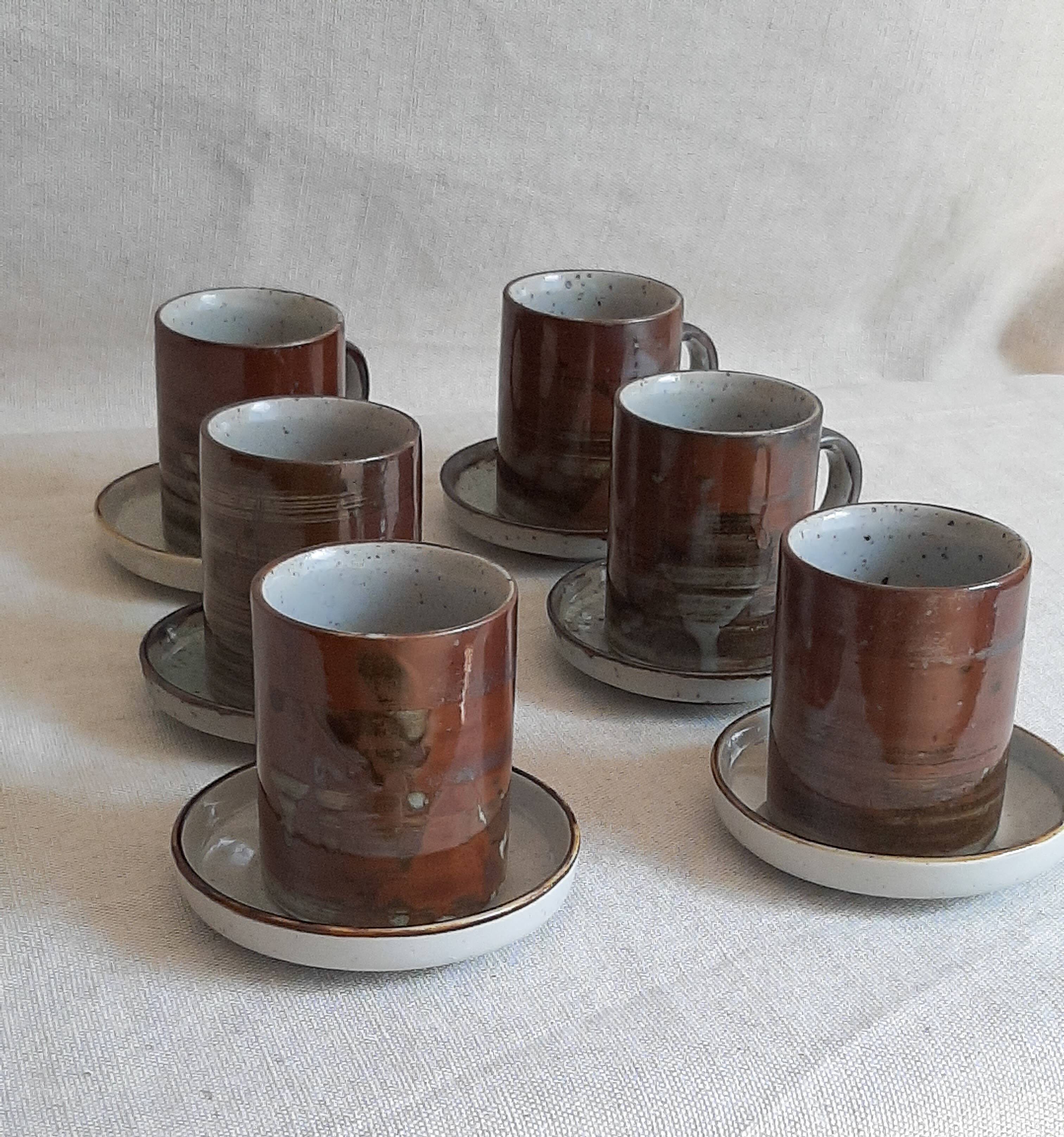 Vintage stoneware coffee mugs