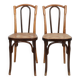 Paire de chaises bistrot JJ. Kohn en bois courbé