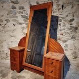 Art Deco mahogany dressing table with bevelled tilting mirror, France, 1920s–1930s.