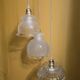 Suspension cascade 3 globes en verre transparent vintage