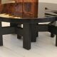 Black lacquered resin round coffee table by Ado Chale c.1970s