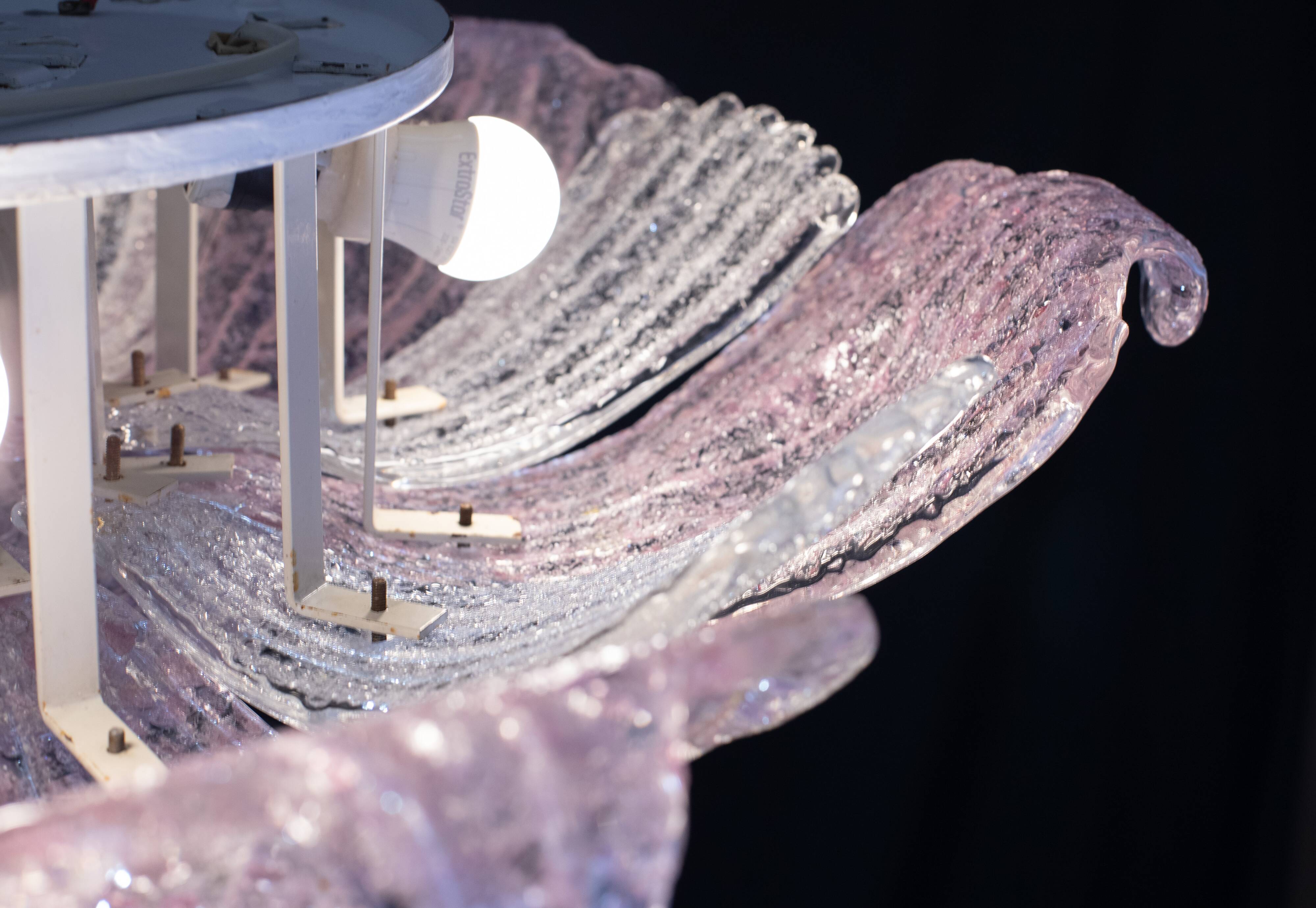 Fascinating Vintage Murano Glass Ceiling lamp Pink