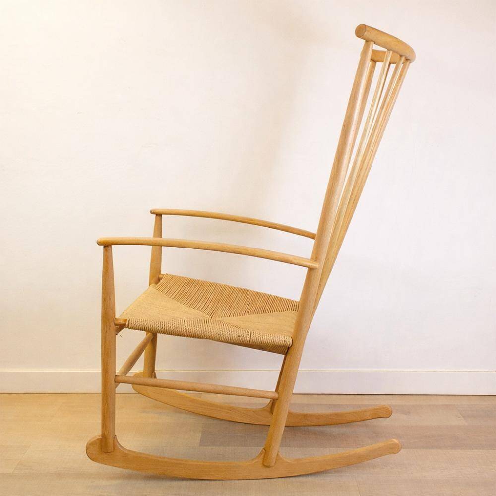 Vintage Hans Wegner Style Rocking Chair, 1960s