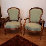 Paire de fauteuils voltaires style napoleon III