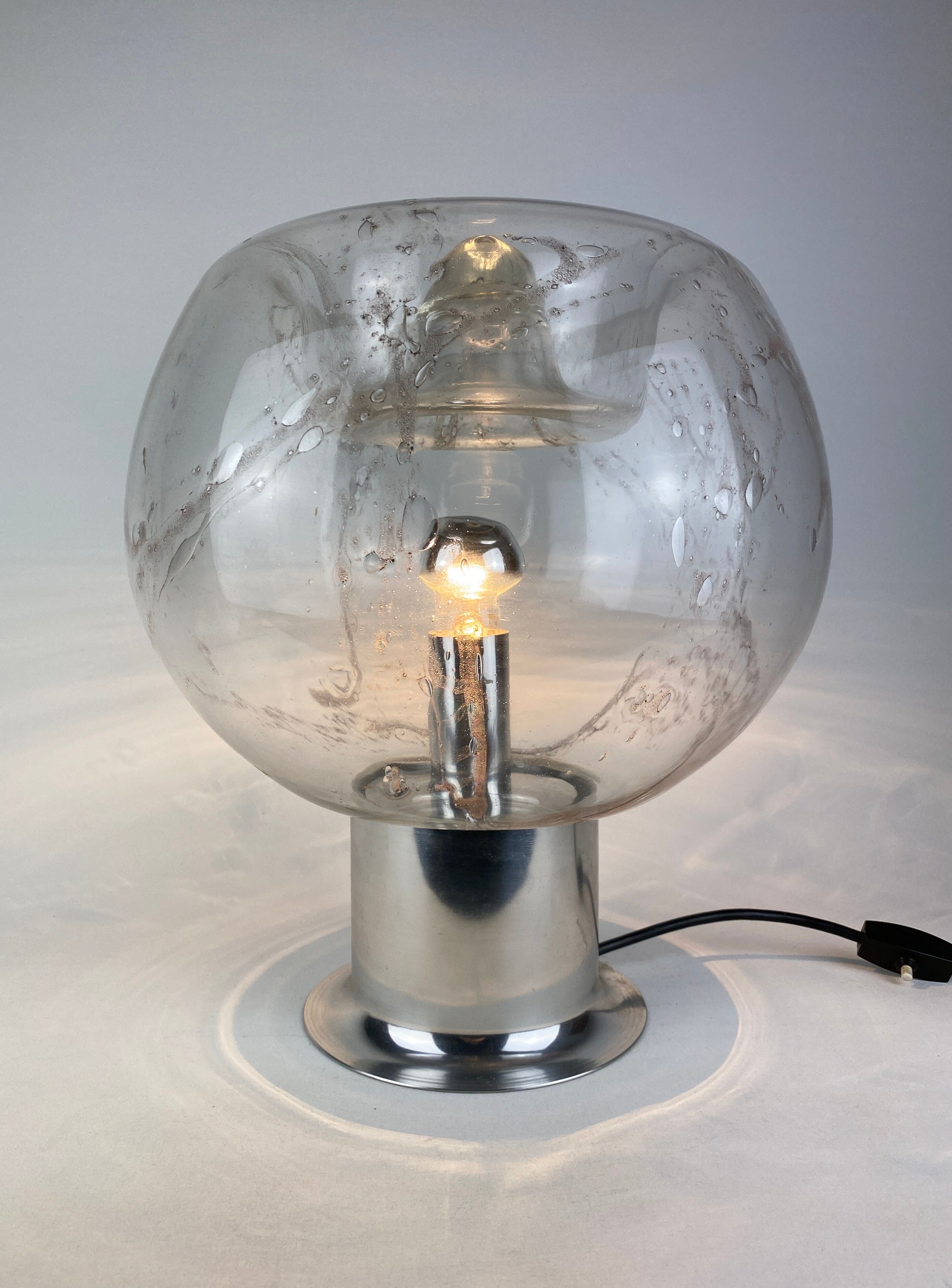 Large Rare Murano Glass table lamp Doria Leuchten 1970