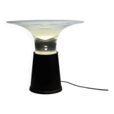 VISTOSI - RARE LAMP WITH LEATHER BASE AND GLASS - ITALY - 1970