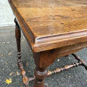 Solid walnut table in Louis XIII/Louis XIV style from the 19th century, 80x75cm.