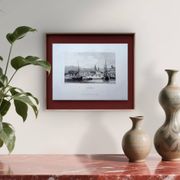 Vintage engraving of Caudebec, Normandy. Printed in 1844.