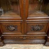 Louis III hunting lodge library in walnut and oak around 1850