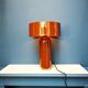 Burgundy red enamelled metal lamp