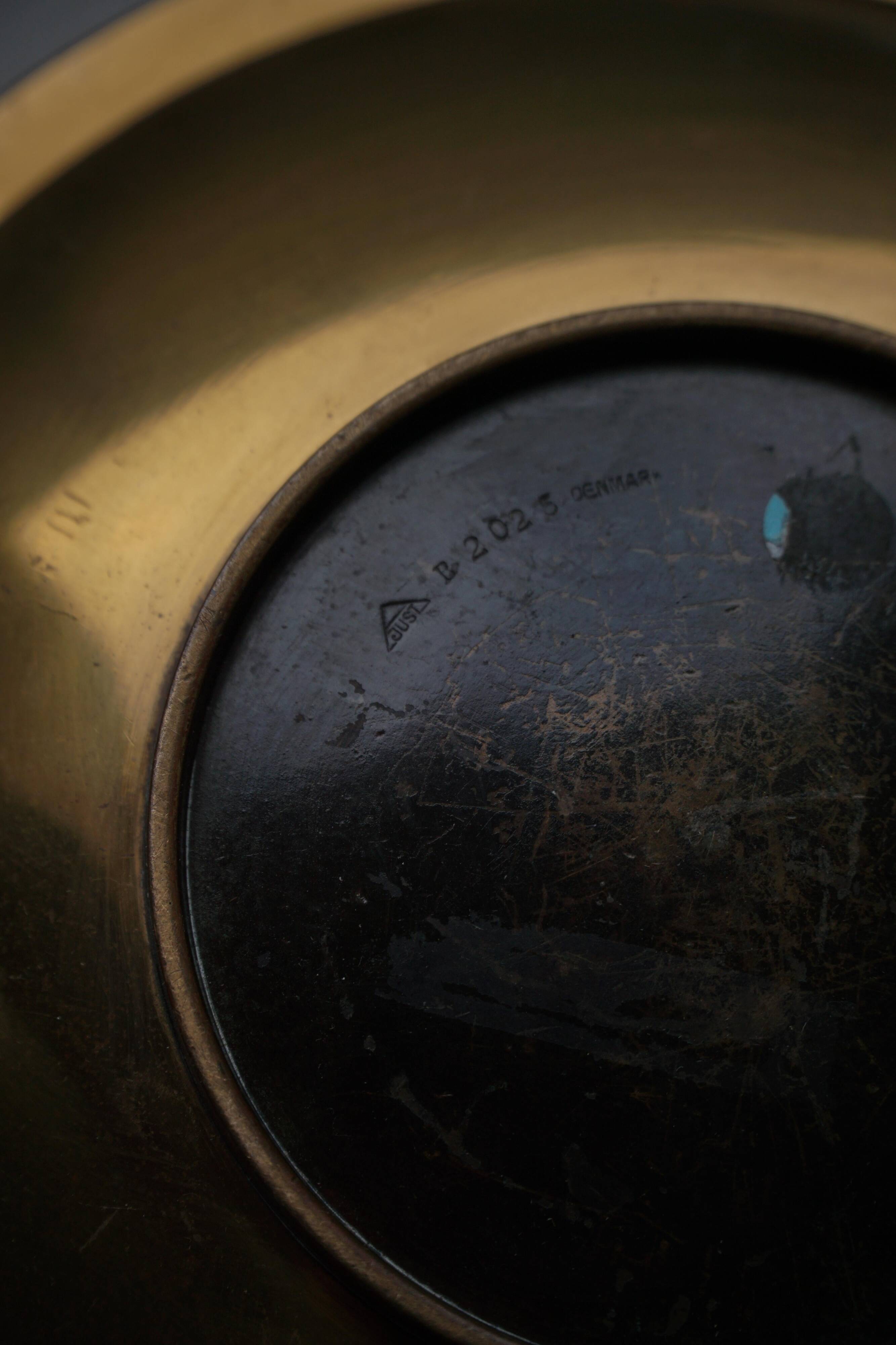 Danish Art Deco bronze bowl patinated by Just Andersen, "Just B-2025 DENMARK"