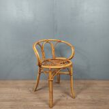 Vintage bamboo and rattan armchair