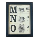 Framed m-n-o alphabet board