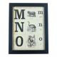 Framed m-n-o alphabet board