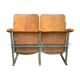 Pair of wooden cinema armchairs industrial style 1960s