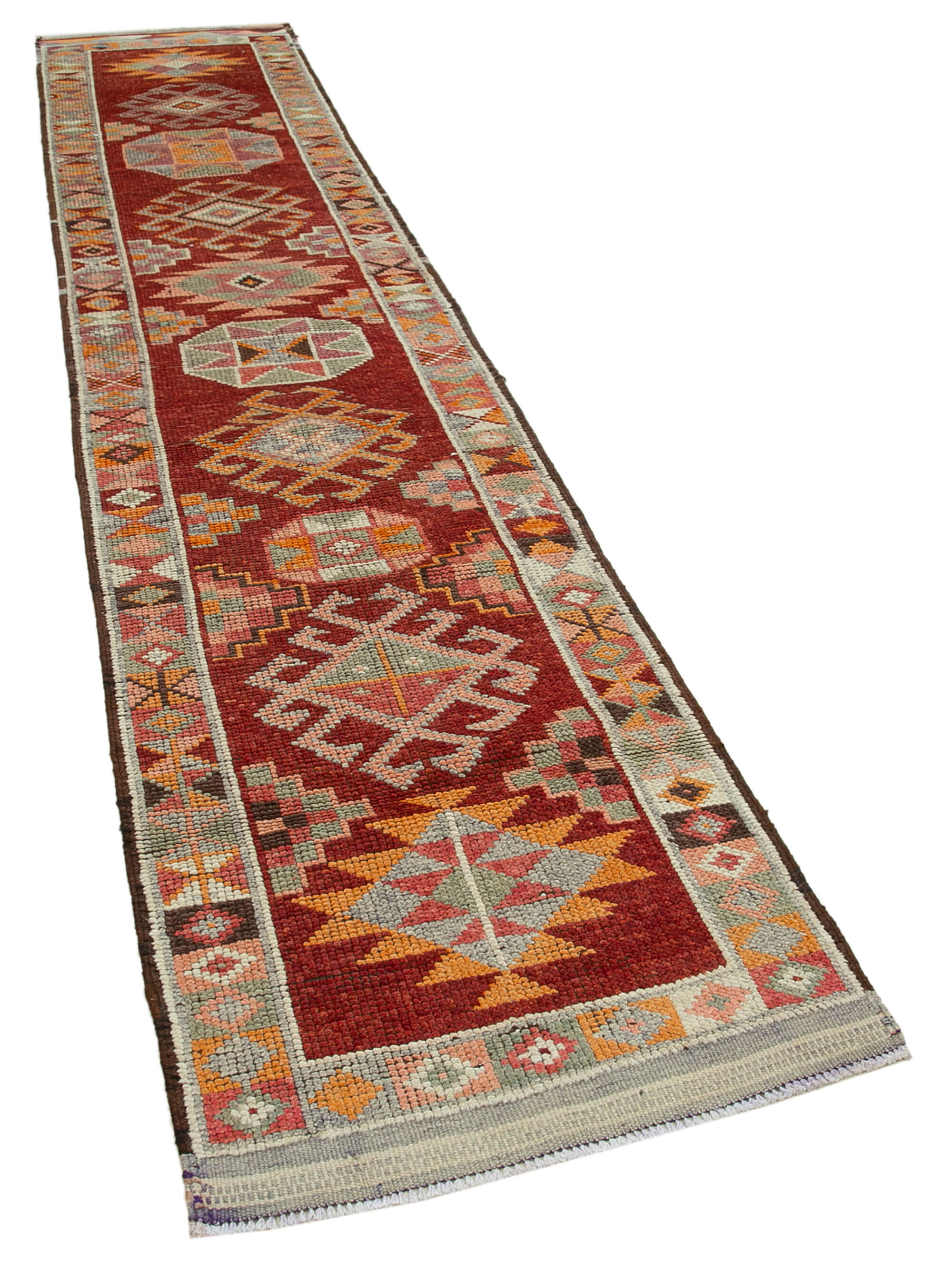 Handwoven Antique Anatolian Red Runner Rug 78 cm x 383 cm