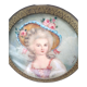 Miniature on ivory. Young woman with a flowery hat