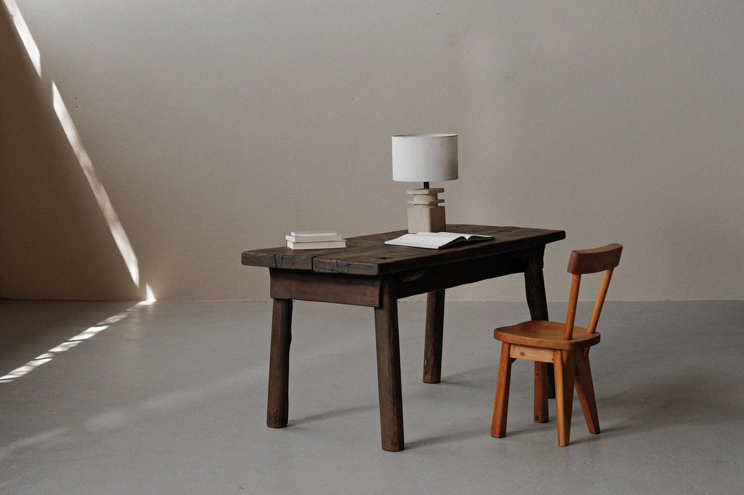 Solid oak farmhouse table, France, circa 1950