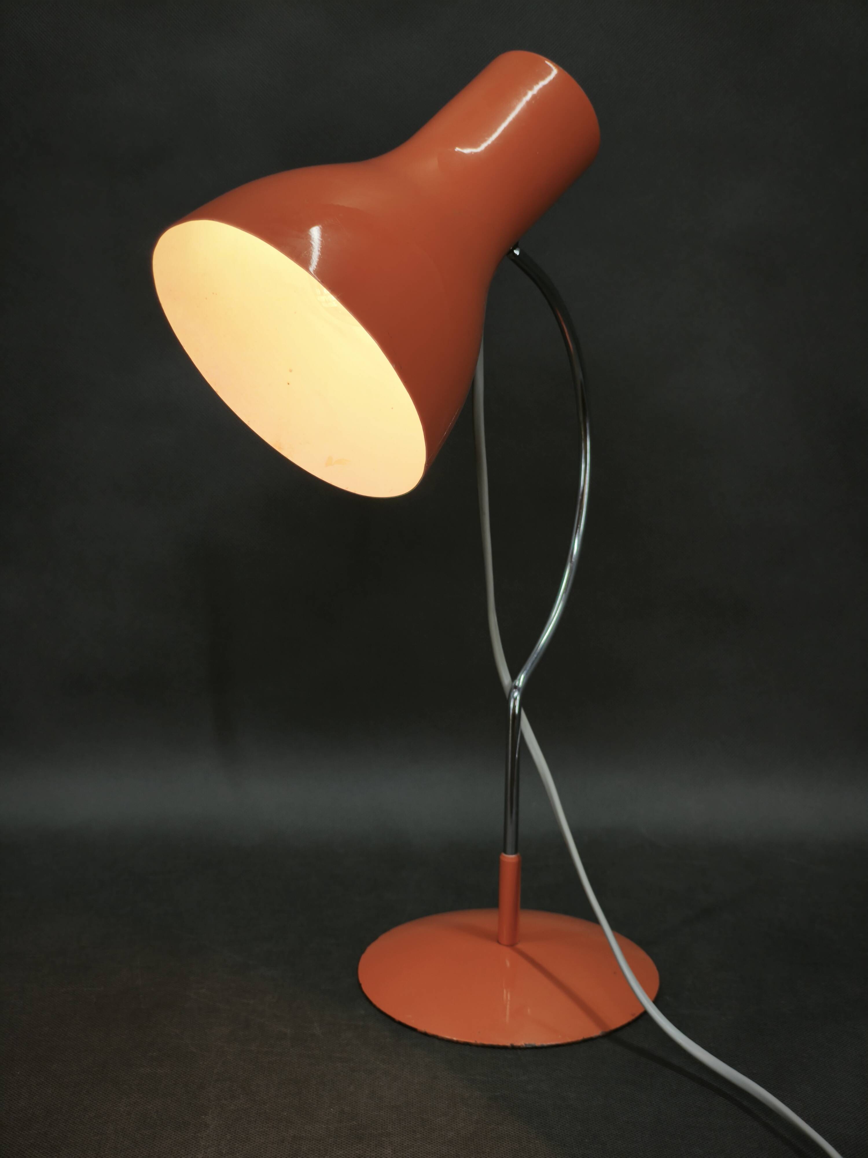 Josef Hůrka Orange Table Lamp for Napako, Czechoslovakia, 1960s
