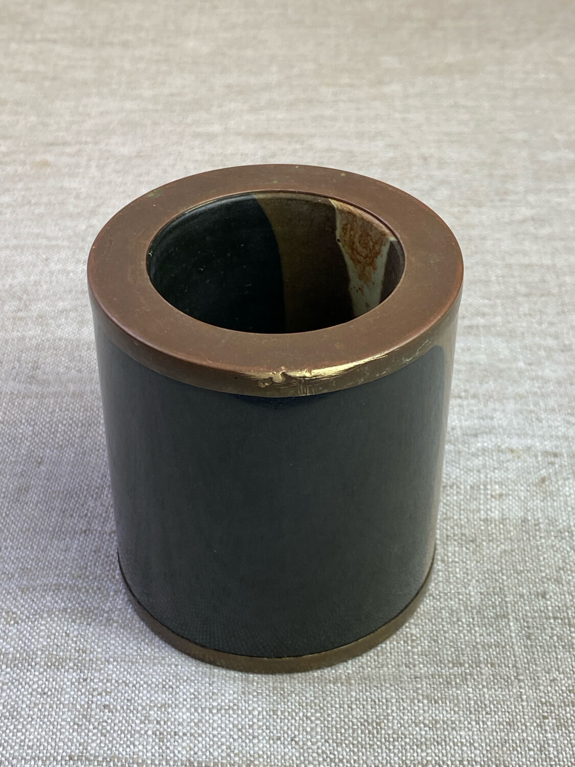 Damascus brass candlestick by Dal Furlo