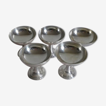 Set of 5 cups silver ice