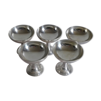 Set de 5 coupes à glace en argent