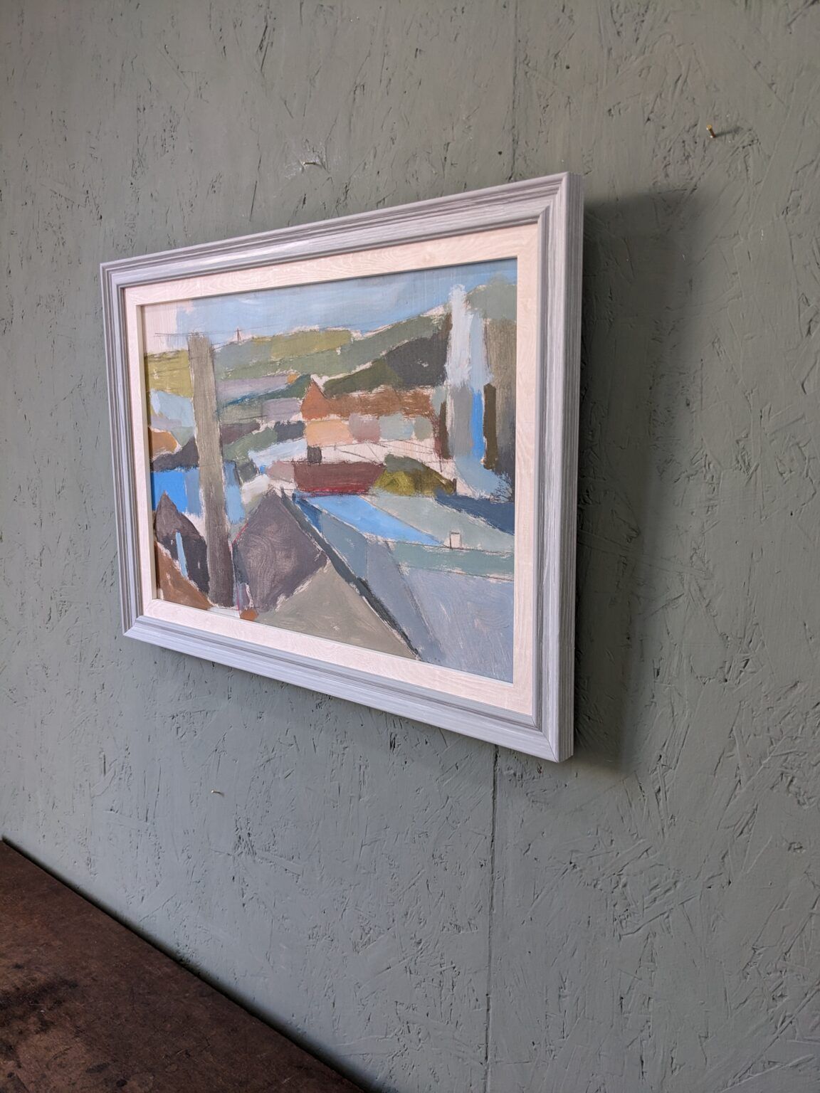 Contemporary "Urban Landscape" Abstract Landscape by British Artist Ian Mood, Framed Oil Painting