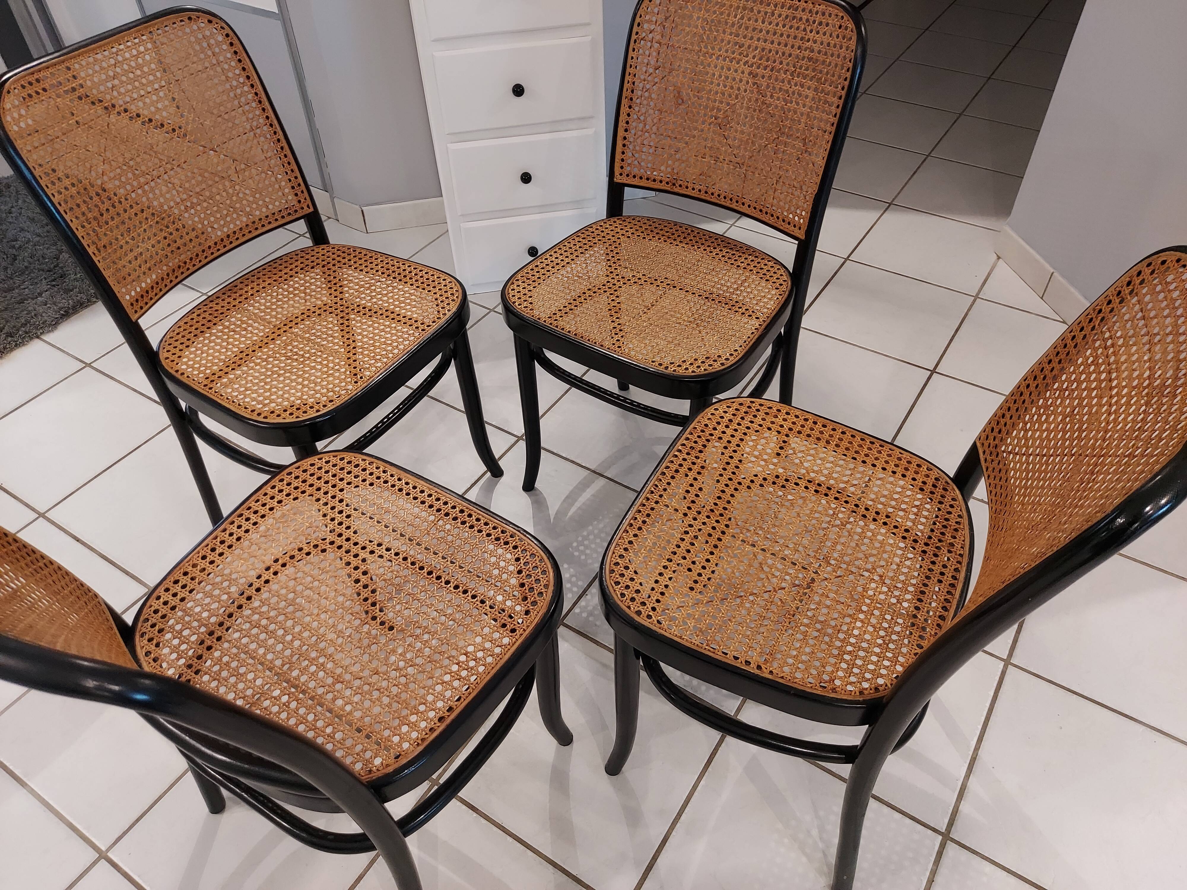 Suite of 4 chairs by Joseph Hoffmann vintage 1970s
