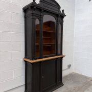 19th-century shop display cabinet in solid oak