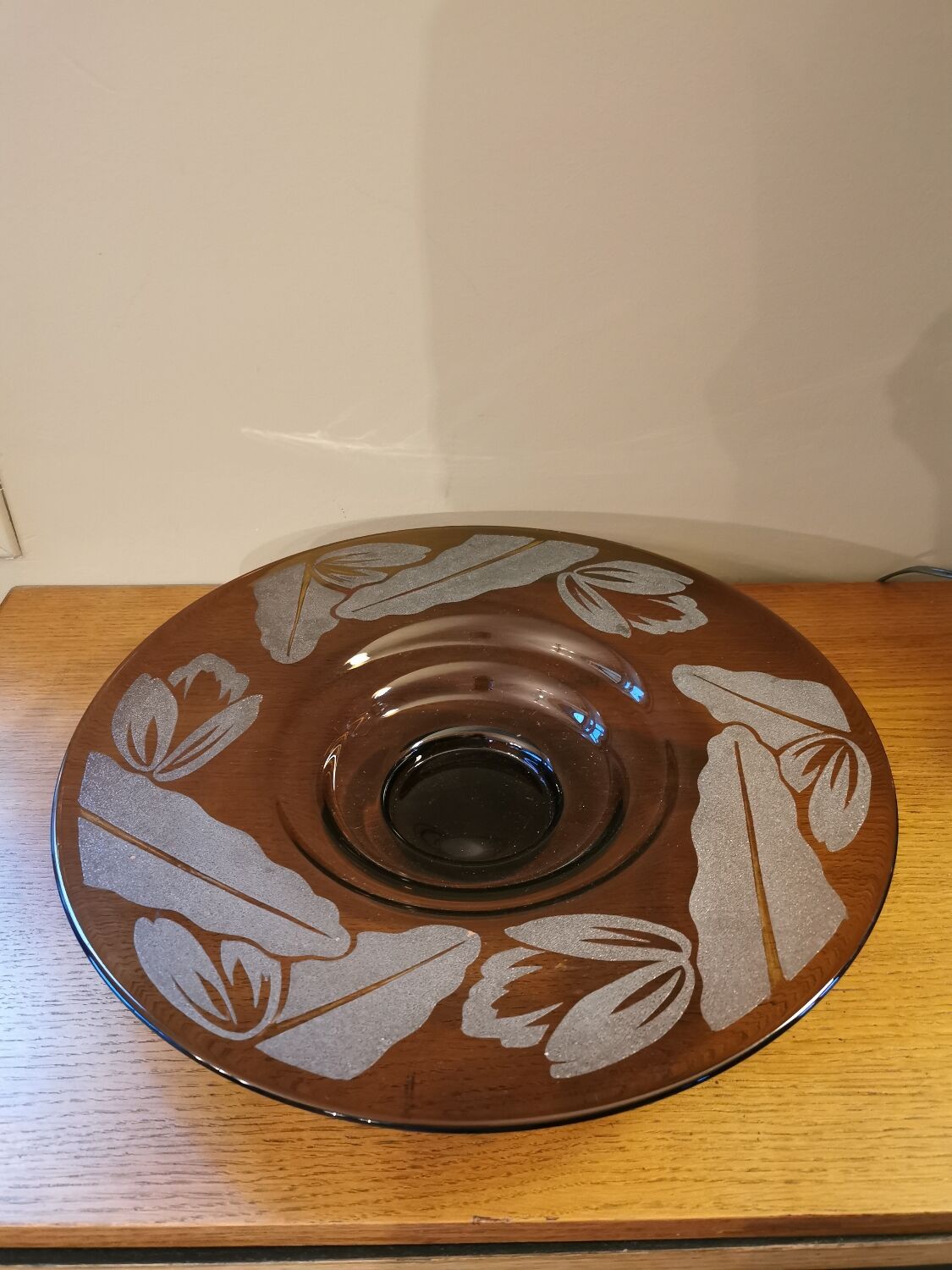 Art Deco glass cup signed N Collet France