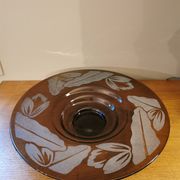 Coupe en verre art déco signée N Collet France