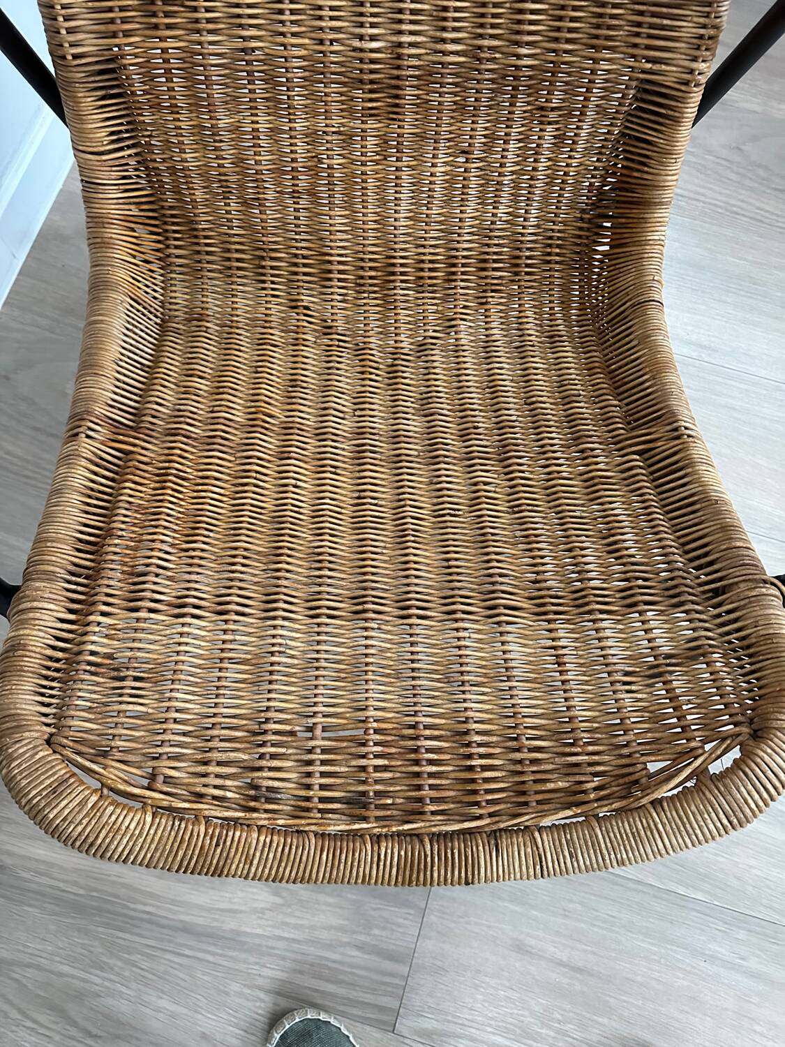 Vintage rattan armchair, model 514A, designer Dirk Van Sliedrecht, 1950s