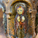 Ceramic lanterns, decorated with religious icons.