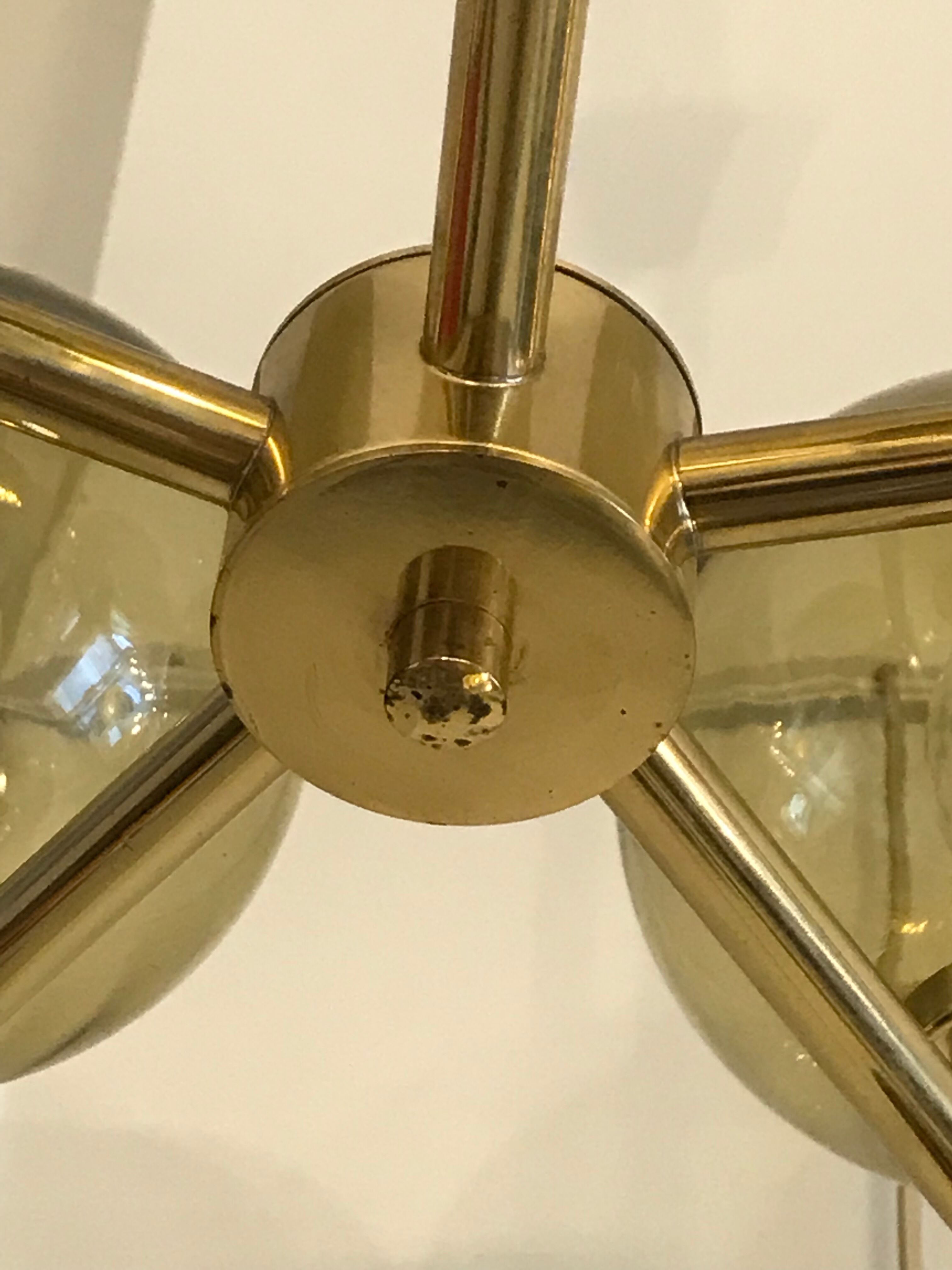 5-globe smoked brass chandelier