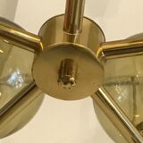 5-globe smoked brass chandelier