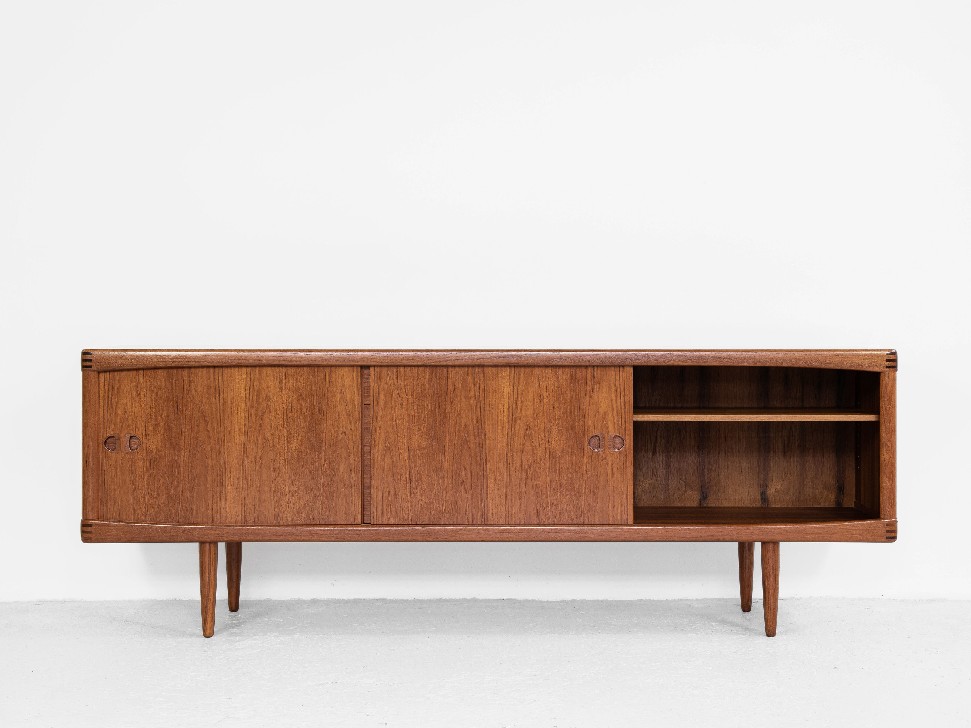Midcentury Danish sideboard in teak by HW Klein for Bramin 1960s - with 3 stripes