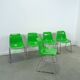 Set groene kunststof chromen buisframe stoelen Helmut Starke Zweden
