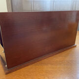 Art deco mail rack mahogany and chrome