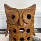 Stoneware lantern in the shape of an owl.