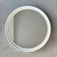 Miroir mural rond en plastique beige de l'ère spatiale